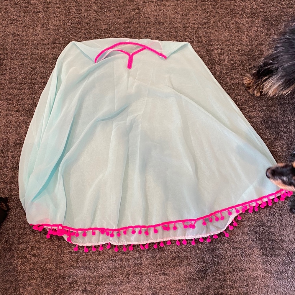 Mint green sheer swim cover up